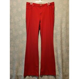 Womens Wide Leg Red Pants 16 Long Valentine Party Flirt Fancy Glam Barbie Chic